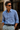 Men's Shirt 28076-Navy Blue Check Long Sleeve